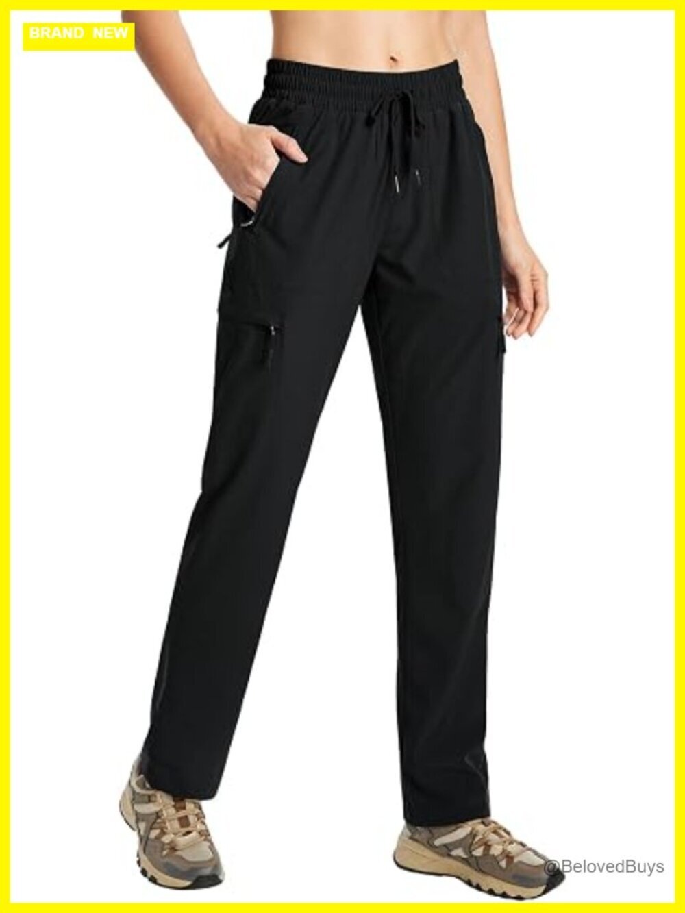 Women's Lightweight Quick Dry Hiking Cargo Pants with Zipper Pockets